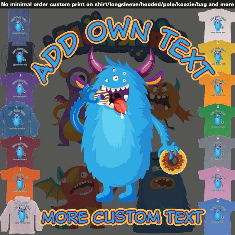 Dojo Monsters Blue Add Your Own Custom Text 01 Overview Design Garments