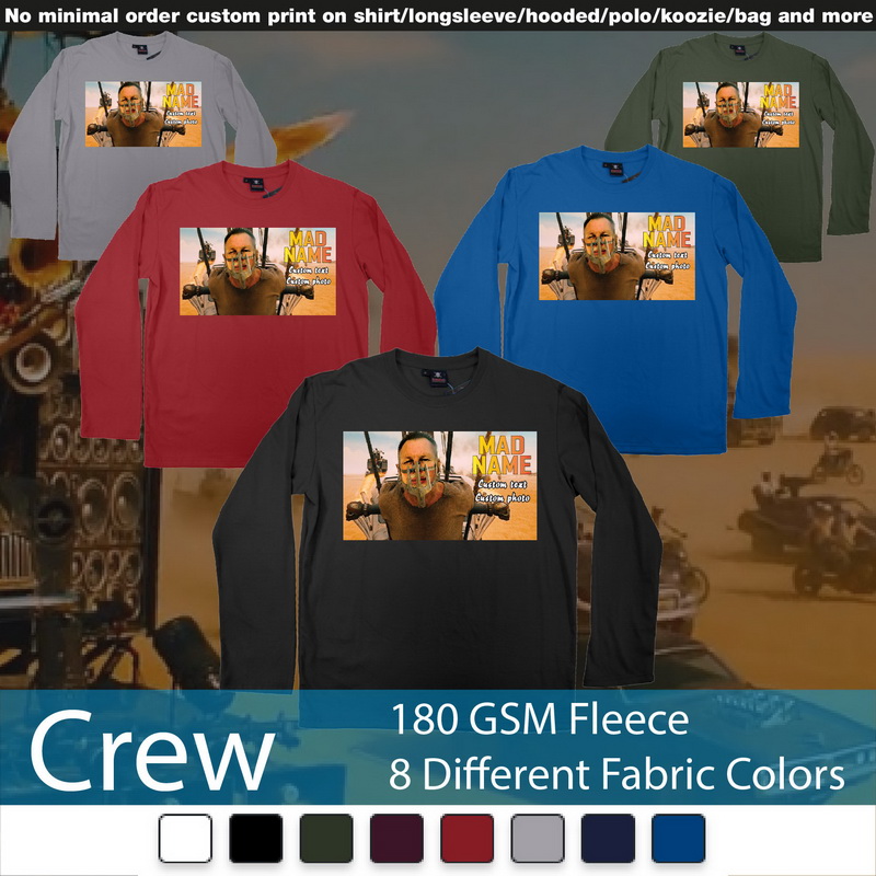 Mad Mad Road Rage Custom Face Photo Own Text Crewneck Long Sleeved Sweatshirt Sweatshirt On Demand Printing Bali