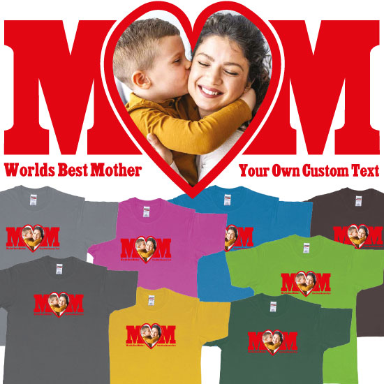 Custom tshirt design World best Mum Mom Heart Love Mother Personalized picture and text choice your own printing text made in Bali