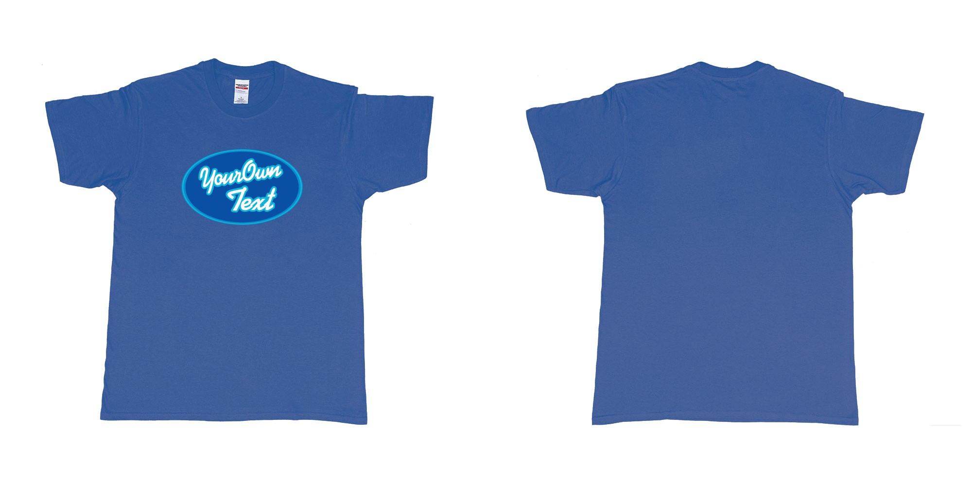 Custom tshirt design  in fabric color royal-blue choice your own text made in Bali by The Pirate Way