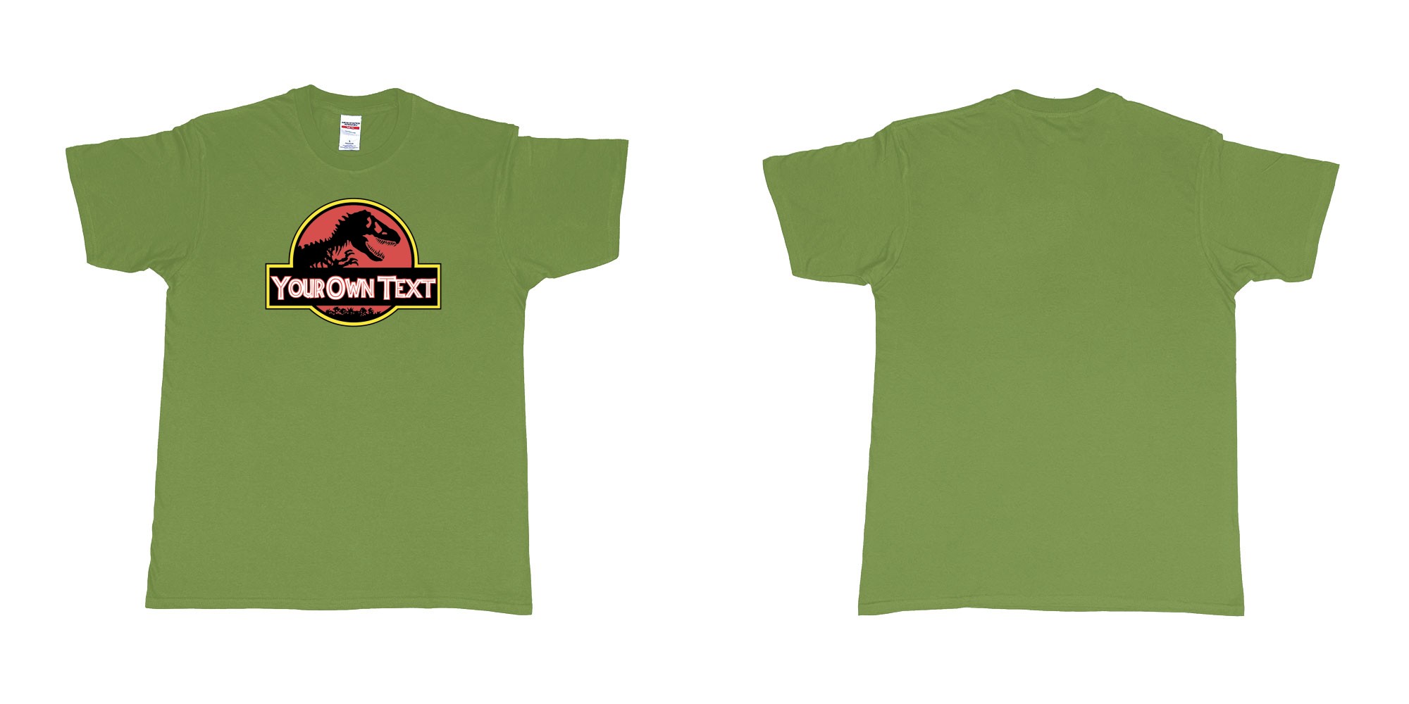 Custom tshirt design  in fabric color military-green choice your own text made in Bali by The Pirate Way