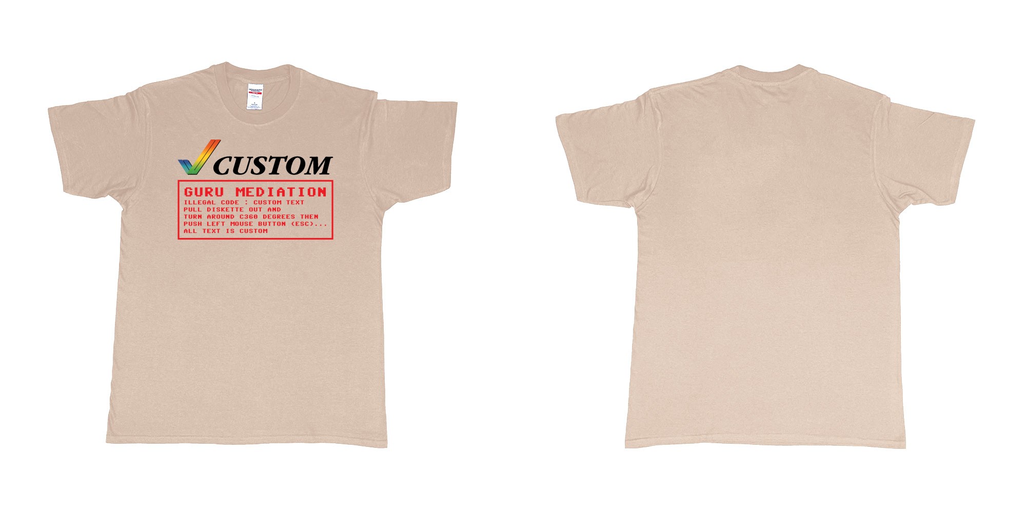 Custom tshirt design  in fabric color sand choice your own text made in Bali by The Pirate Way