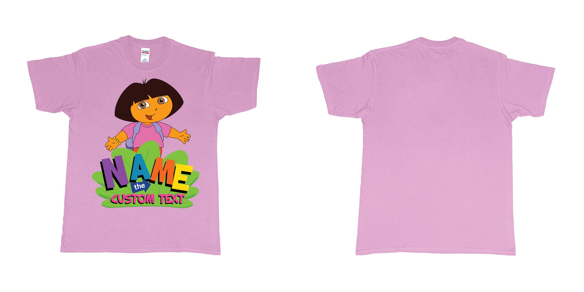 Custom tshirt design  in fabric color light-pink choice your own text made in Bali by The Pirate Way