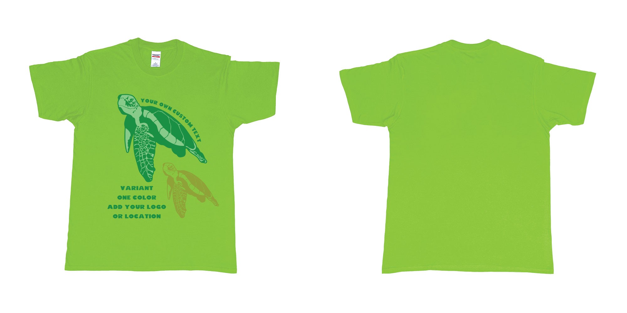 Custom tshirt design  in fabric color lime choice your own text made in Bali by The Pirate Way