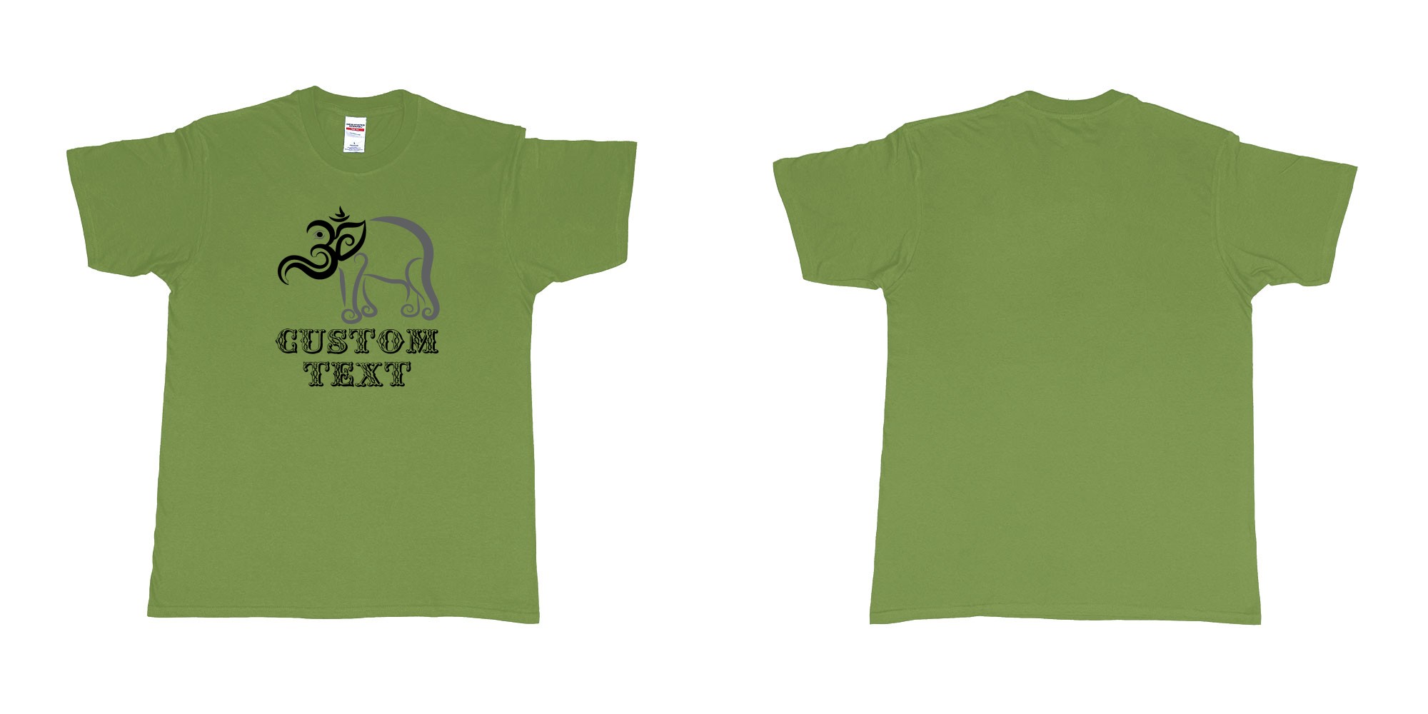 Custom tshirt design  in fabric color military-green choice your own text made in Bali by The Pirate Way