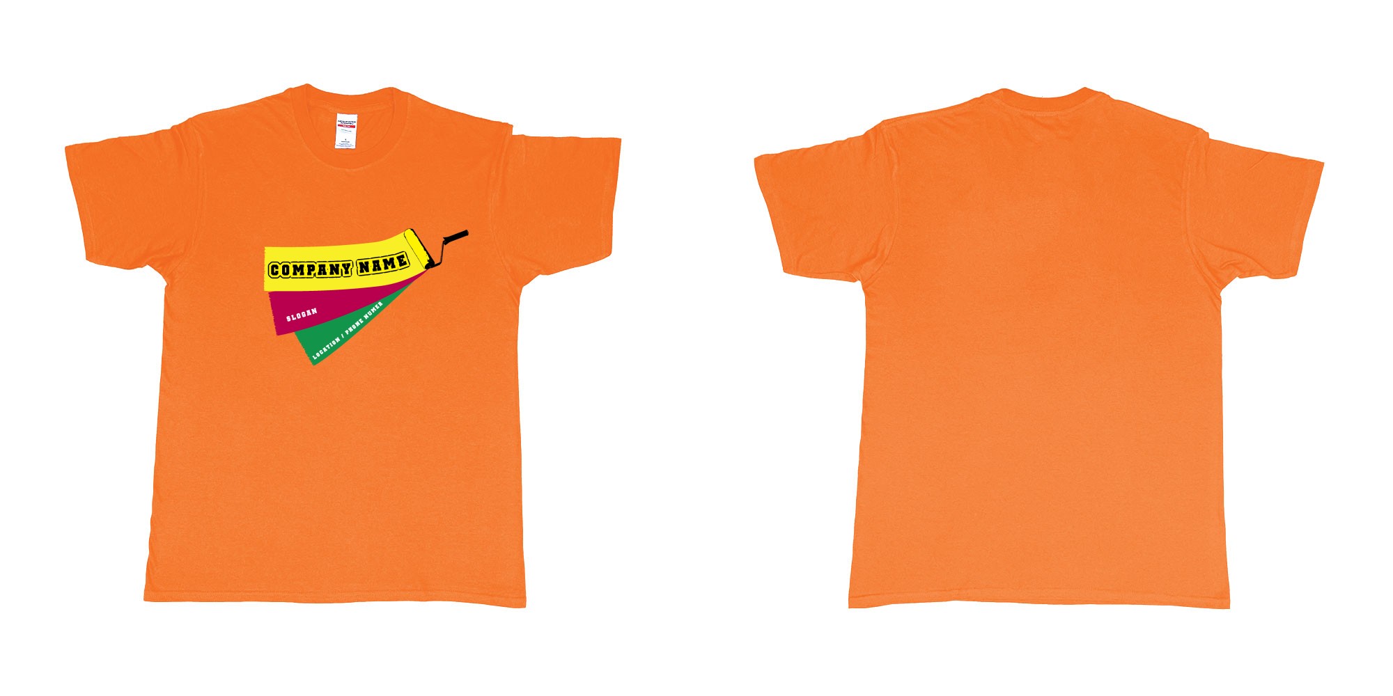 Custom tshirt design  in fabric color orange choice your own text made in Bali by The Pirate Way