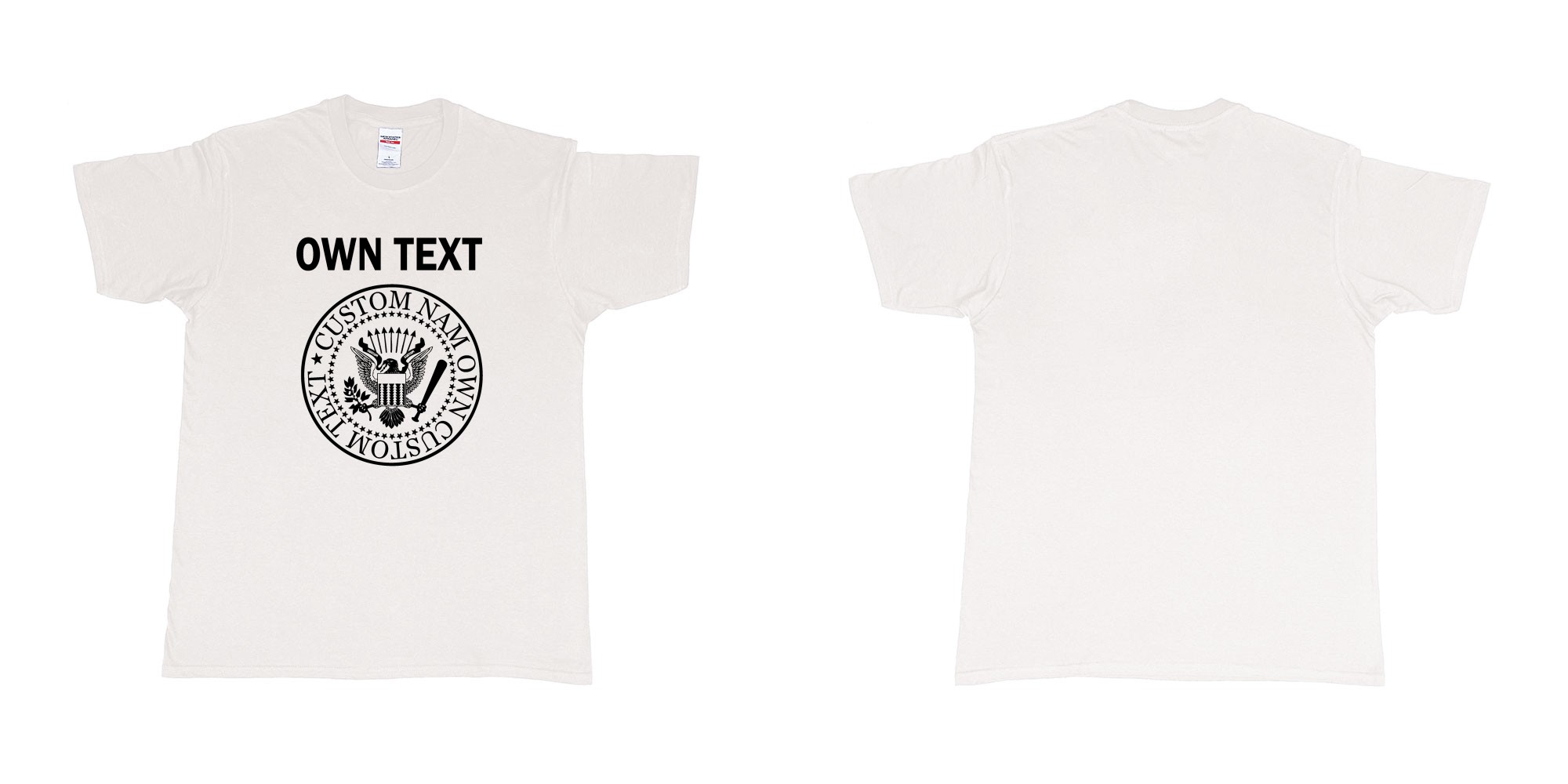 Custom tshirt design  in fabric color white choice your own text made in Bali by The Pirate Way