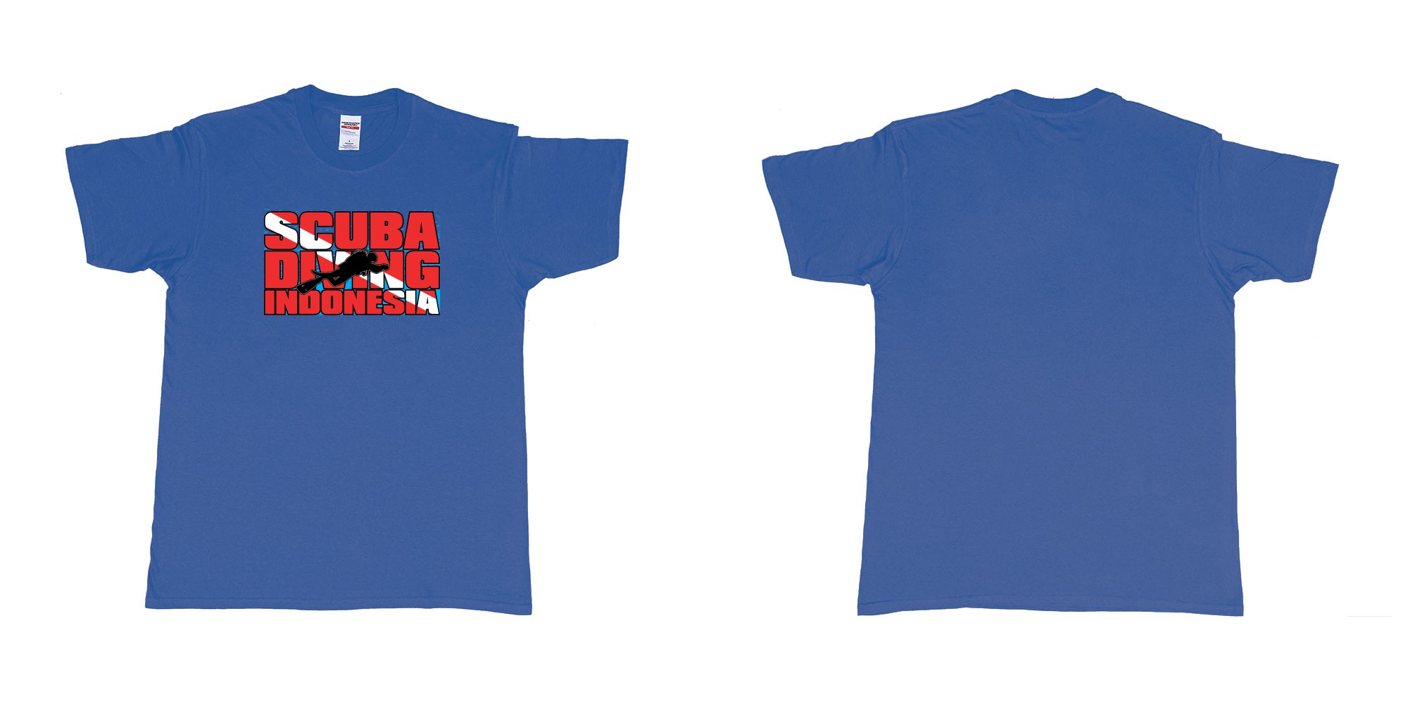 Custom tshirt design  in fabric color royal-blue choice your own text made in Bali by The Pirate Way