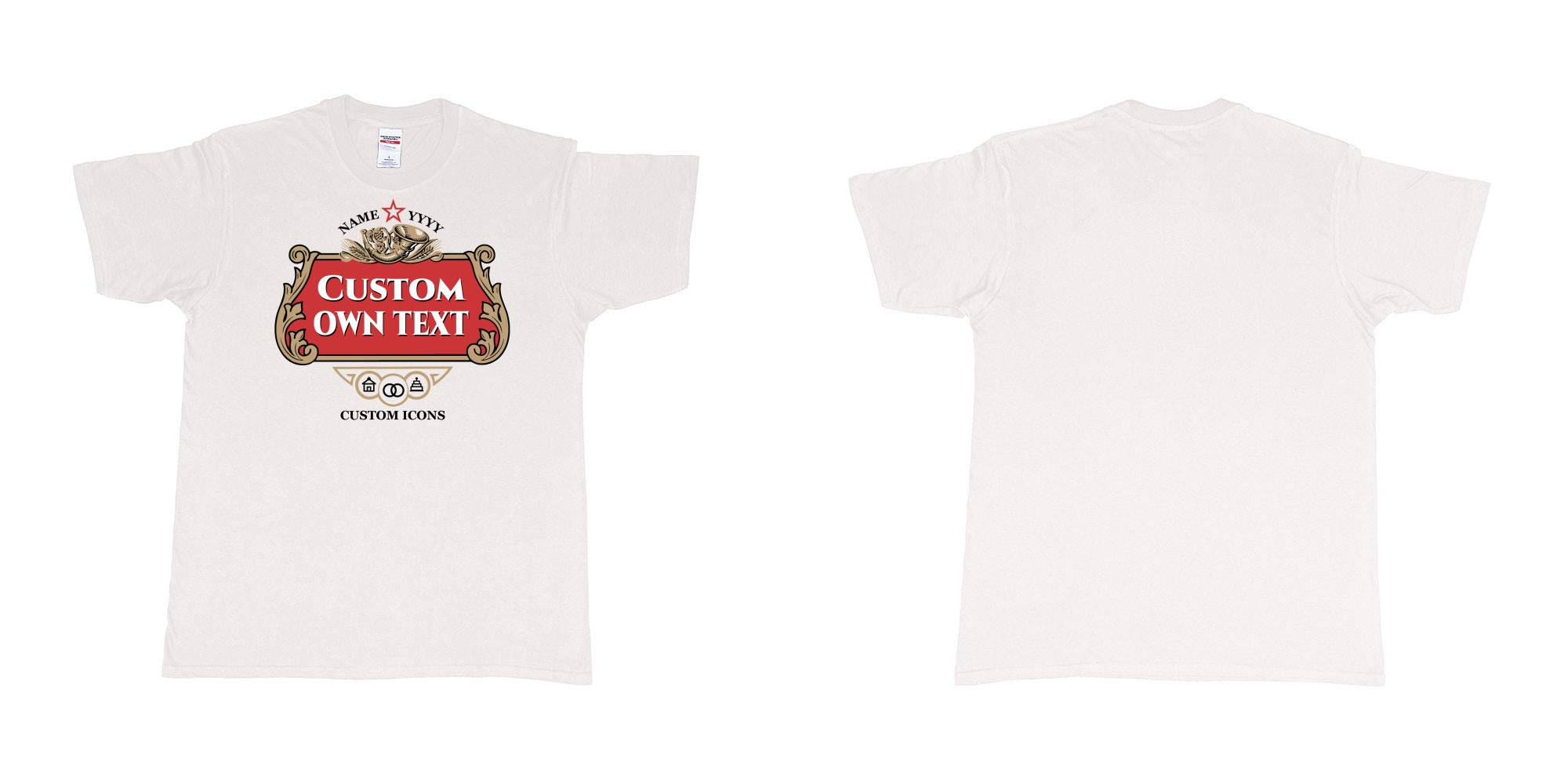 Custom tshirt design  in fabric color white choice your own text made in Bali by The Pirate Way