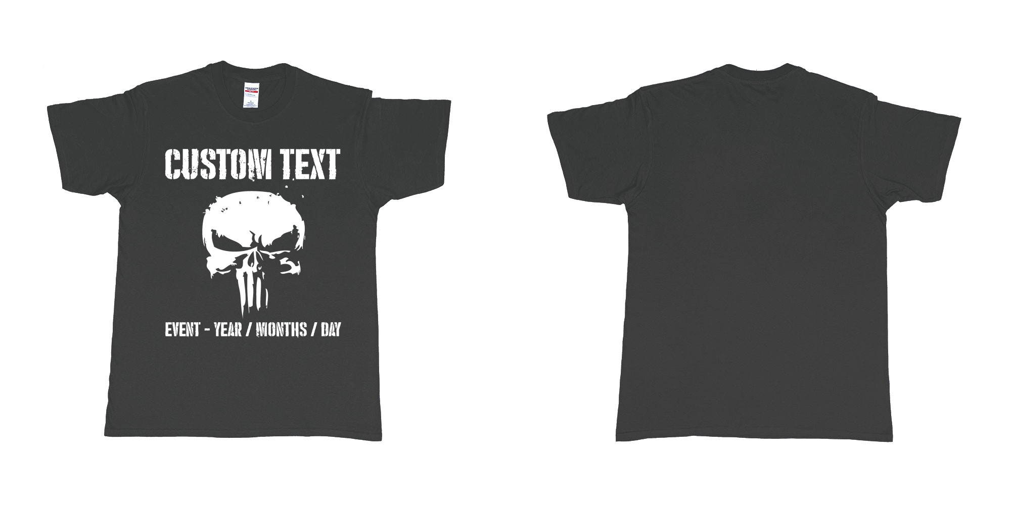 Custom tshirt design  in fabric color black choice your own text made in Bali by The Pirate Way