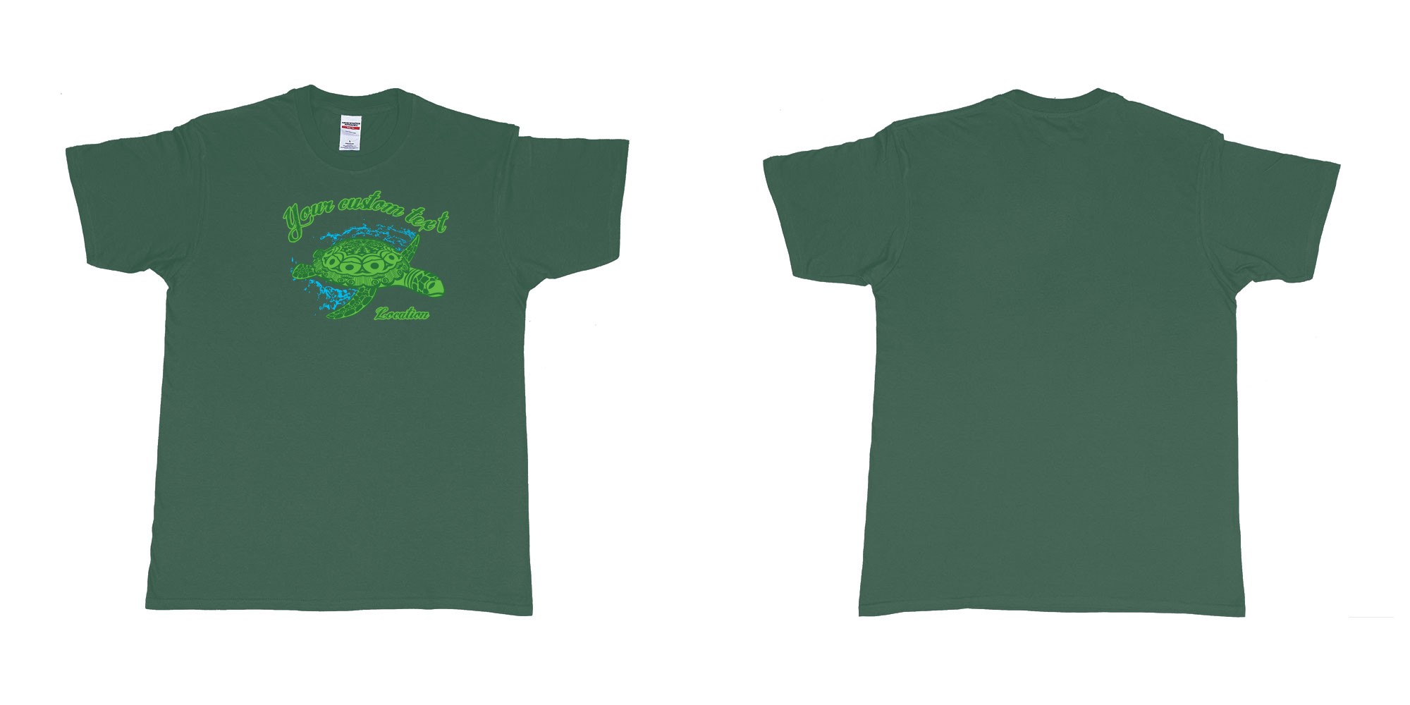 Custom tshirt design  in fabric color forest-green choice your own text made in Bali by The Pirate Way