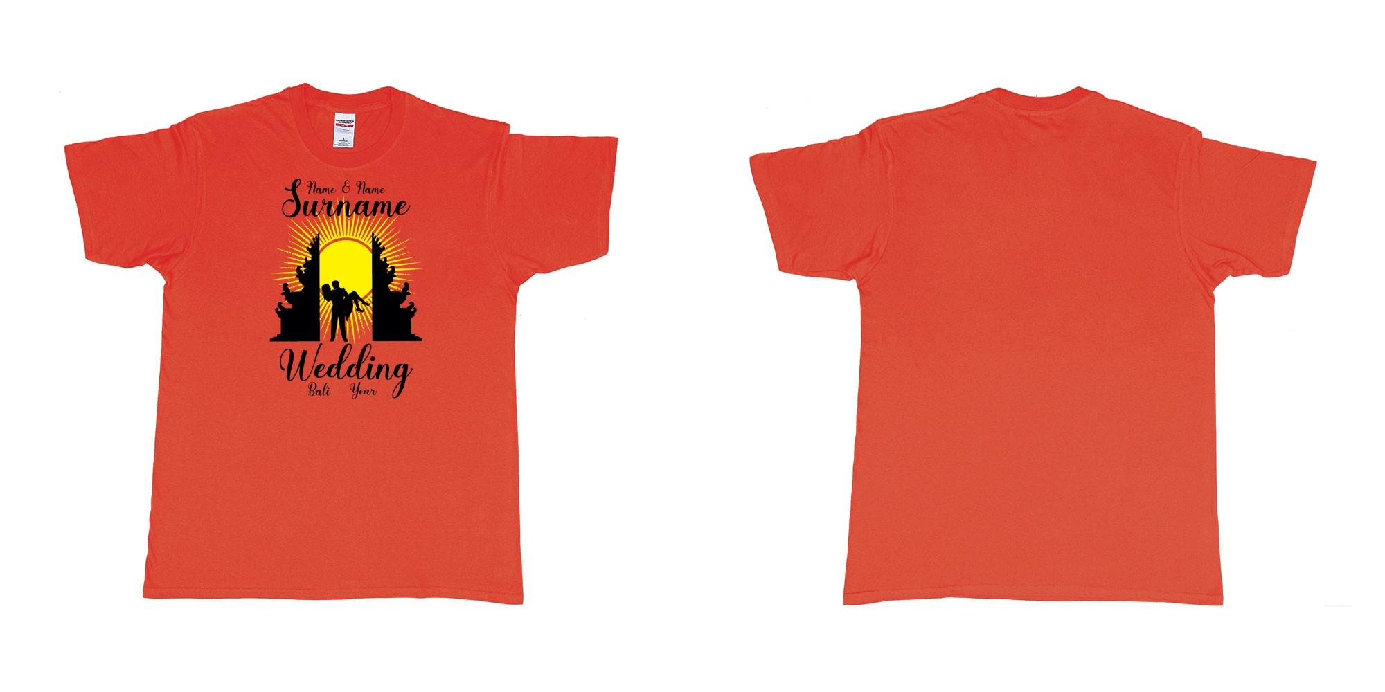 Custom tshirt design  in fabric color red choice your own text made in Bali by The Pirate Way