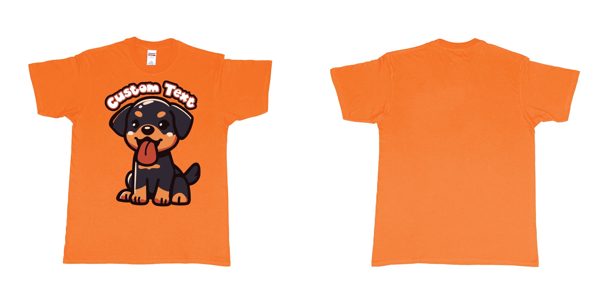 Custom tshirt design  in fabric color orange choice your own text made in Bali by The Pirate Way