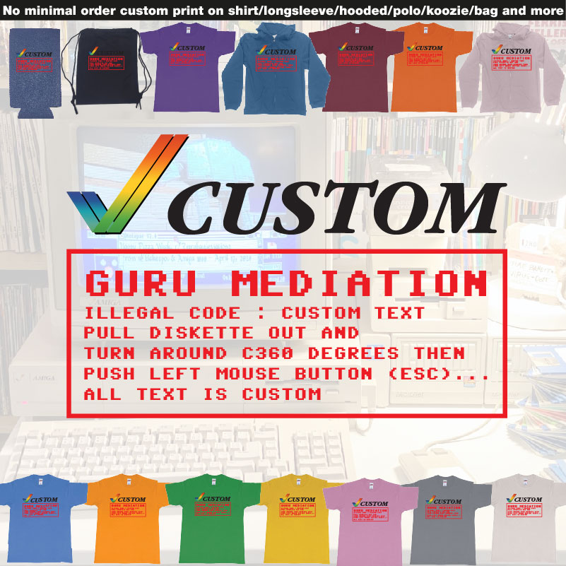 Amiga Guru Mediation Logo All Custom Text Print