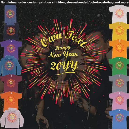 Best Happy New Year Bali Custom Year Text Fireworks Print