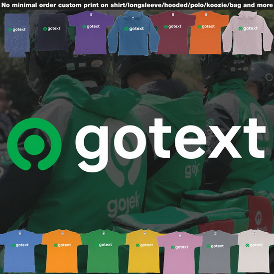 Gojek Logo Go Custom Text Tshirt Printing Bali