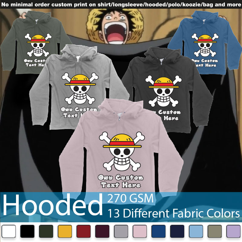 Jolly Roger Of The Straw Hat Pirates One Piece Custom Print Hooded Samples On Demand Printing Bali