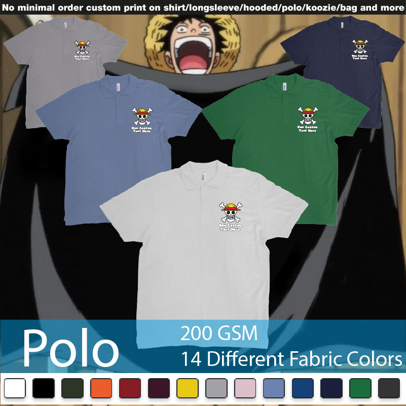 Jolly Roger Of The Straw Hat Pirates One Piece Custom Print Polo Shirts Samples On Demand Printing Bali