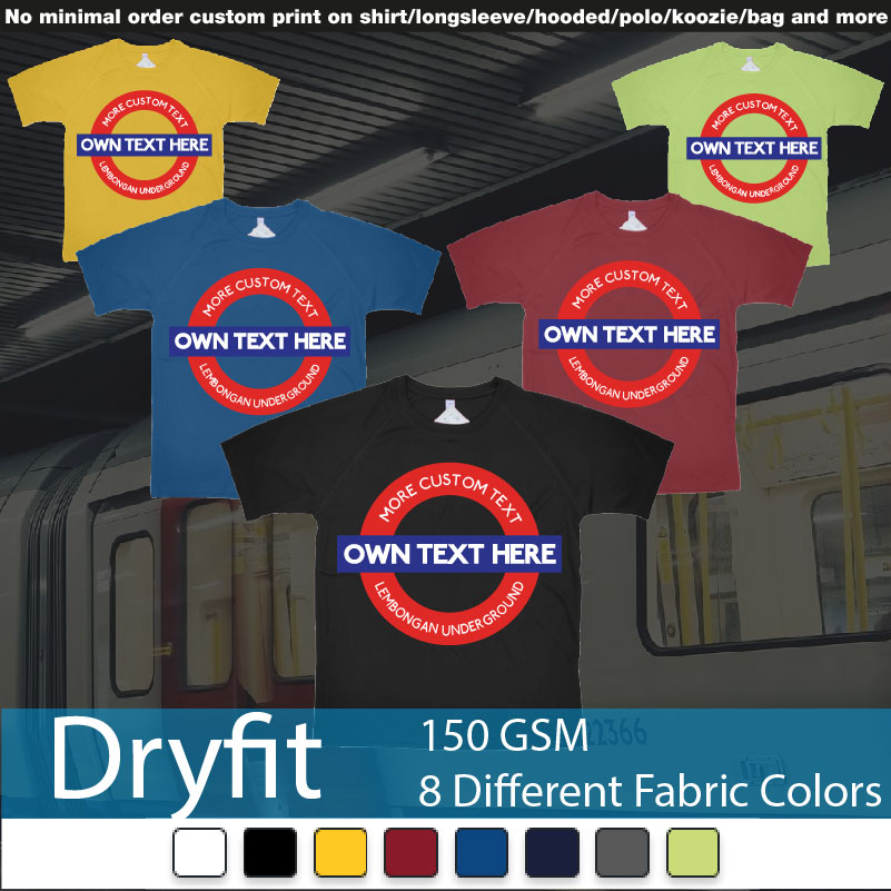 London Underground Logo Custom Design Dryfit Tshirts Samples On Demand Printing Bali