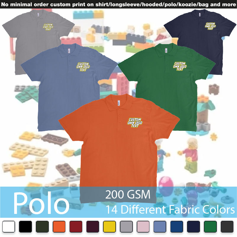 Own Custom Lego Font Text Tshirt Printing Bali Polo Shirts Samples On Demand Printing Bali