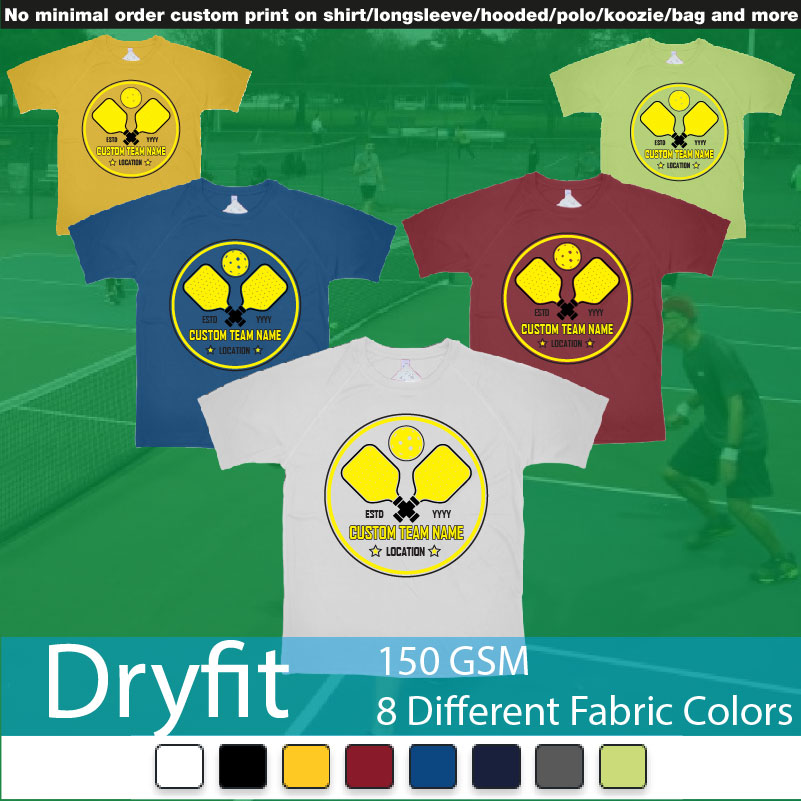 Pickleball Club Team Own Custom Design Print Bali Dryfit Tshirts Samples On Demand Printing Bali