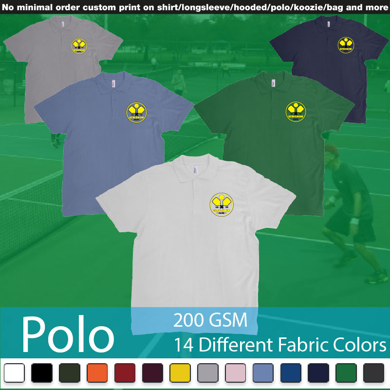 Pickleball Club Team Own Custom Design Print Bali Polo Shirts Samples On Demand Printing Bali