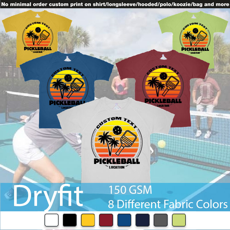 Pickleball Sunset Club Team Own Custom Design Print Bali Print Dryfit Tshirts Samples On Demand Printing Bali