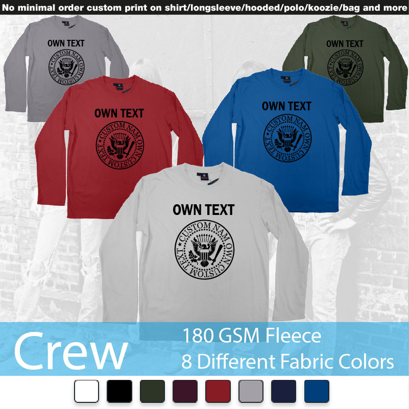 Ramones Eagle Logo Custom Own Text Names Crewneck Long Sleeved Sweatshirt Sweatshirt On Demand Printing Bali