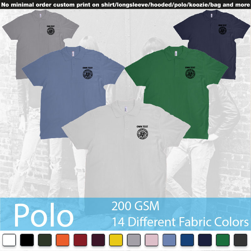Ramones Eagle Logo Custom Own Text Names Polo Shirts Samples On Demand Printing Bali