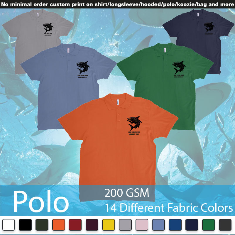 Shark Tribal Add Own Logo Or Text Bali Tshirt Design Polo Shirts Samples On Demand Printing Bali