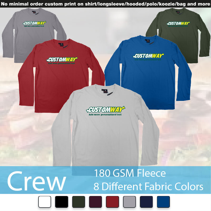 Subway Logo Design Customizable Personalized Text Print Crewneck Long Sleeved Sweatshirt Sweatshirt On Demand Printing Bali