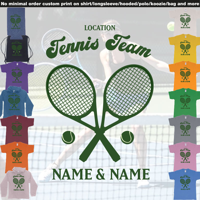 Tennis Team Club  Logo Design Custom Names