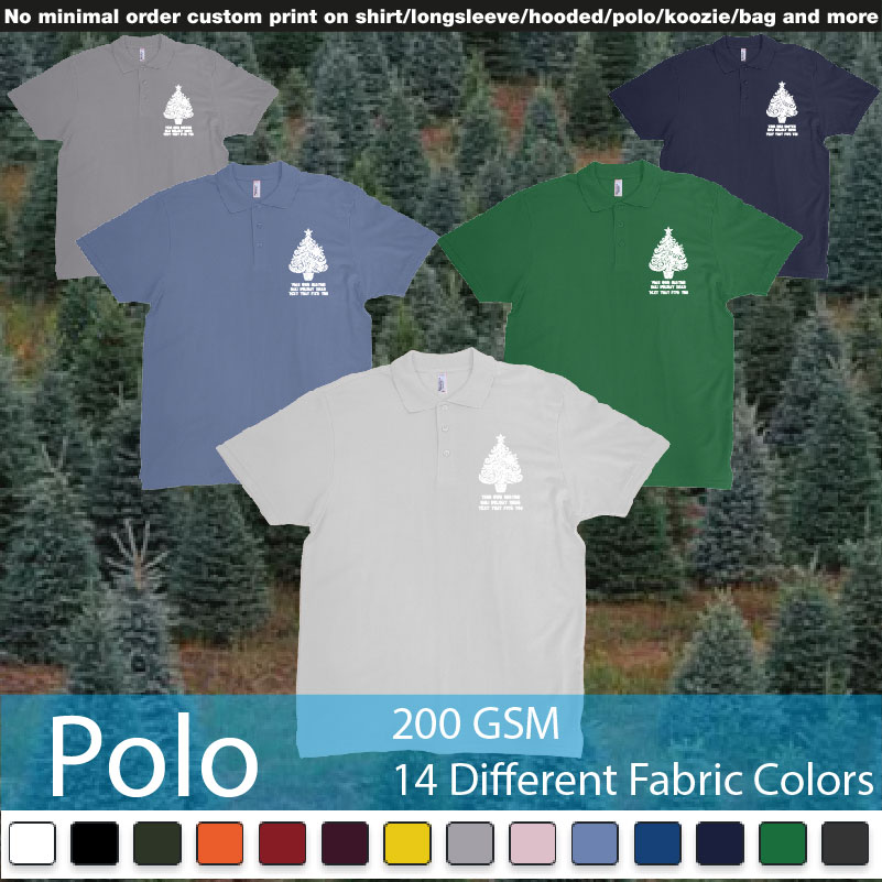 Xmas Tree Tribal Add Own Custom Text Tshirt Print Bali Polo Shirts Samples On Demand Printing Bali
