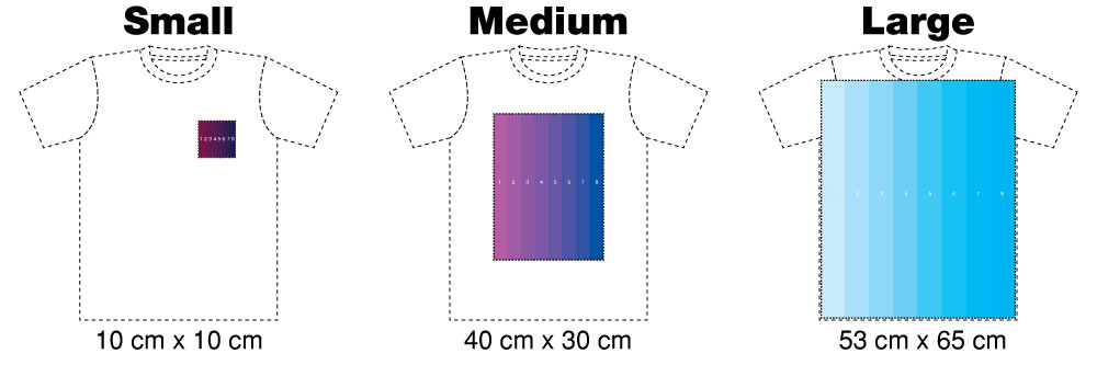 t shirt print size